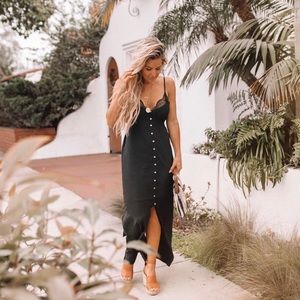 Vici black maxi dress with slits